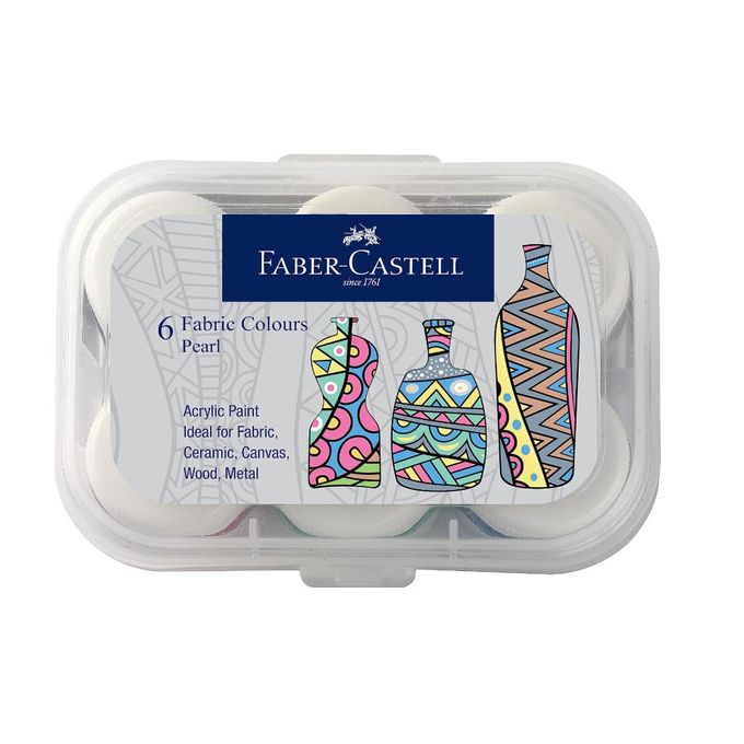 Faber Castell Fabric Colors - Pearl Colour Assortment (Pack of 6)