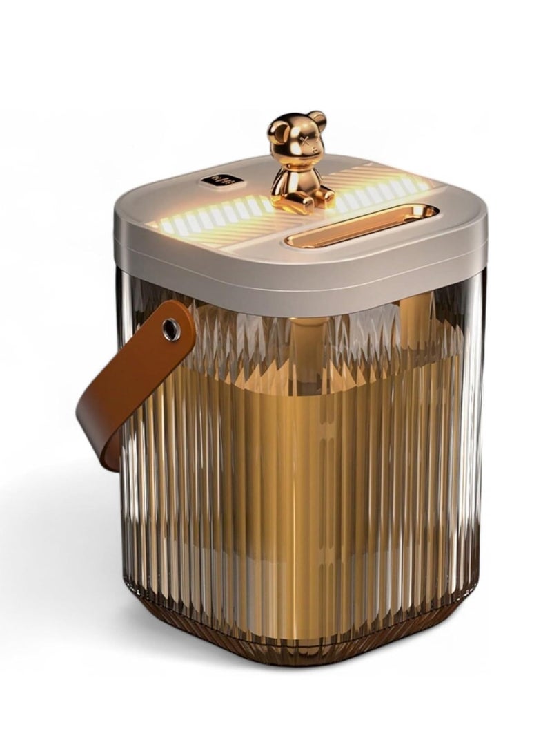 بلان A مرطب هواء بتصميم الدب الذهبي – بخاخ رذاذ ناعم، سعة 2000 مل، ضوء ليلي مهدئ، يعمل عبر USB، سهل التنظيف، إيقاف تلقائي، مثالي لغرف النوم، الأطفال، والمكاتب - Image 1