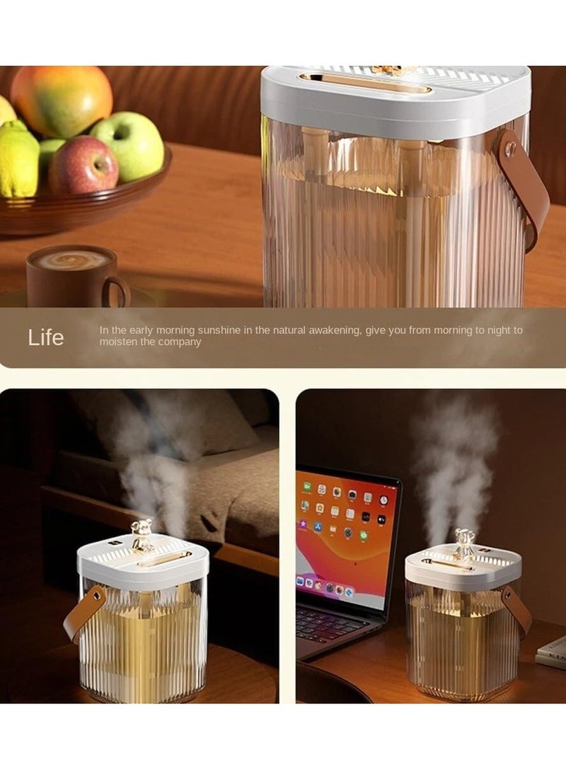 بلان A مرطب هواء بتصميم الدب الذهبي – بخاخ رذاذ ناعم، سعة 2000 مل، ضوء ليلي مهدئ، يعمل عبر USB، سهل التنظيف، إيقاف تلقائي، مثالي لغرف النوم، الأطفال، والمكاتب - Image 5
