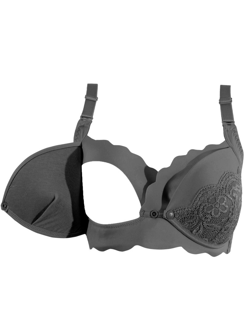 أوكوس حمالة صدر أنيقة للحمل والرضاعة بدون خياطة - أسود - مقاس متوسط - Image 5