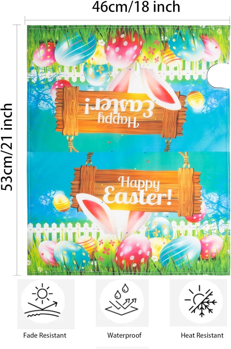FGSS Happy Easter Mailbox Covers Spring Easter Bunny Eggs Mailbox Wraps Post Letter Box Cover for Garden Yard Outdoor Home Farmhouse Holiday Decor 21x18 in (No Magnetic) - Image 4