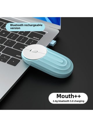 Wireless Mouse Rechargeable Silent Bluetooth Dual-mode Home Office Laptop Desktop External Unlimited Mouse-Specifications:2.4G+bluetooth Dual Template [matcha Blue] Comes With Mouse Pad + Sticker - Official Standard - pzsku/Z724A1BBBCC03B8D6A1A7Z/45/1745338899/7f830594-d152-475d-ac9a-968d555f9bac