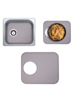 Excefore Silicone Kitchen Sink Mat, Folding Heat Resistant Non-Slip Sink Protectors, Kitchen Sink Mats Grid Accessory for Stainless Steel Sink, Bathroom Sink, Porcelain Bowl (Grey)  - Image 1