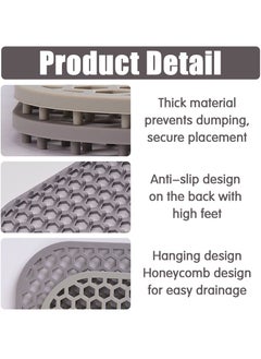 Excefore Silicone Kitchen Sink Mat, Folding Heat Resistant Non-Slip Sink Protectors, Kitchen Sink Mats Grid Accessory for Stainless Steel Sink, Bathroom Sink, Porcelain Bowl (Grey)  - Image 2