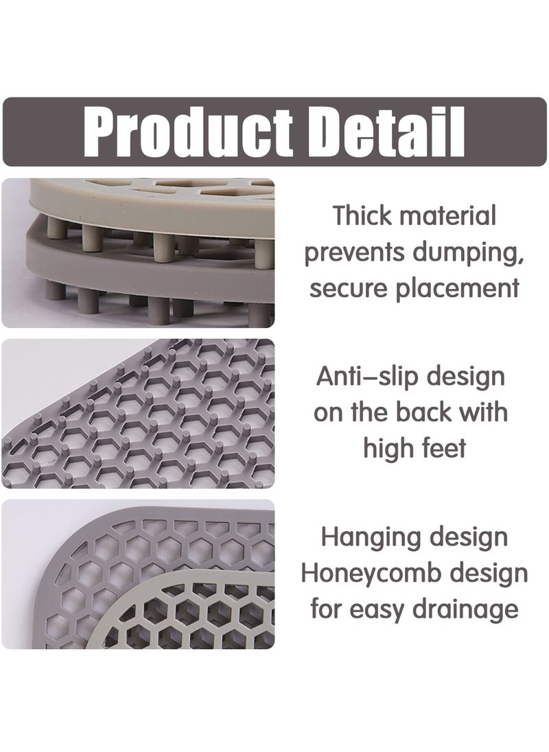 Excefore Silicone Kitchen Sink Mat, Folding Heat Resistant Non-Slip Sink Protectors, Kitchen Sink Mats Grid Accessory for Stainless Steel Sink, Bathroom Sink, Porcelain Bowl (Grey)  - Image 2