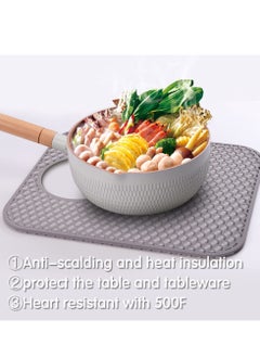 Excefore Silicone Kitchen Sink Mat, Folding Heat Resistant Non-Slip Sink Protectors, Kitchen Sink Mats Grid Accessory for Stainless Steel Sink, Bathroom Sink, Porcelain Bowl (Grey)  - Image 4