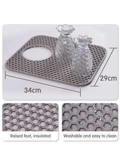 Excefore Silicone Kitchen Sink Mat, Folding Heat Resistant Non-Slip Sink Protectors, Kitchen Sink Mats Grid Accessory for Stainless Steel Sink, Bathroom Sink, Porcelain Bowl (Grey)  - Image 3