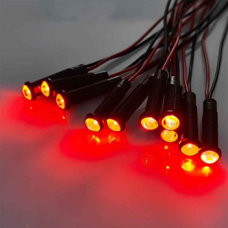 Gebildet 10pcs LED Plastic Indicator Pilot Light AC/DC 12-24V Mounting Hole Size 6mm(Red) - Image 4