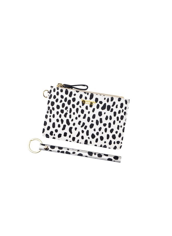 Aiyo Nice Women Slim Rfid Card Case Holder Wristlet Zip Id Case Wallet Small Leather Wallet Coin Purse With Keychain (Z-Fashion Spots)  - Image 1