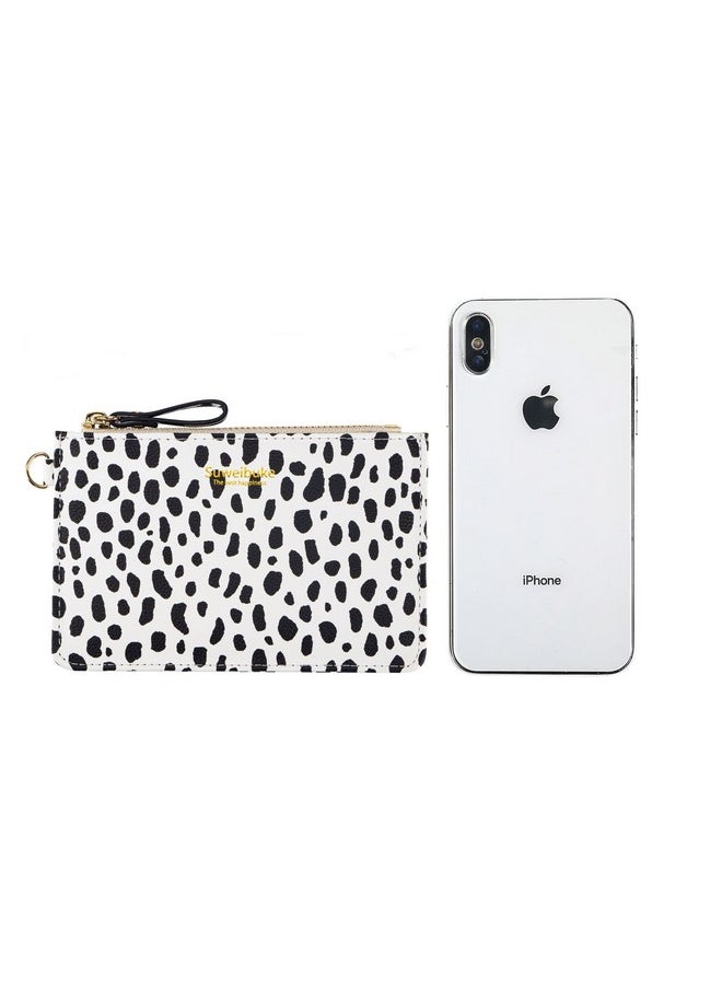 Aiyo Nice Women Slim Rfid Card Case Holder Wristlet Zip Id Case Wallet Small Leather Wallet Coin Purse With Keychain (Z-Fashion Spots)  - Image 4