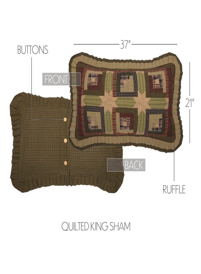 في أتش سي براندز غطاء وسادة مستطيل الشكل من القطن المرقع والمخيط يدويًا من ماركة VHC Brands، بتصميم ريفي أنيق، مناسب لغرفة النوم. - Image 3