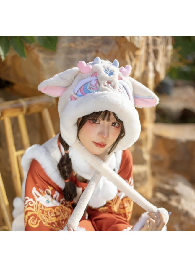 Youduo 2024 National Fashion Children's Dragon Year Hat Chinese Style Cute Southern Potato Travel Girl Hat-Color:Red  - Image 3
