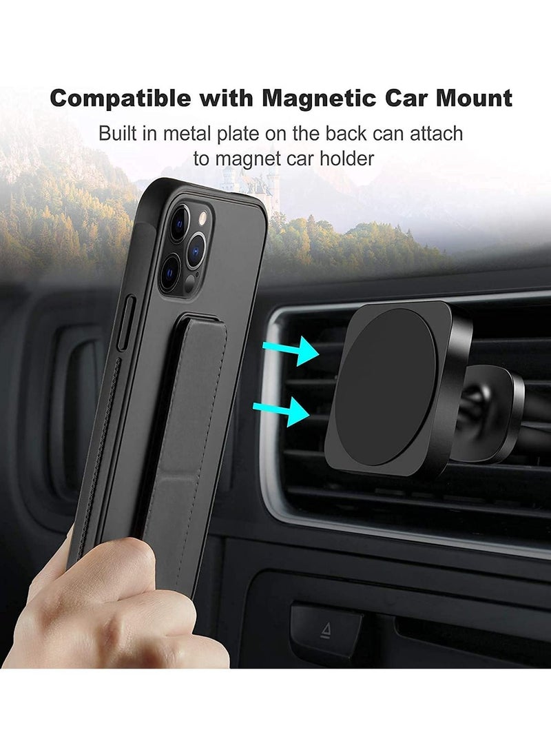 BORTONY iPhone 15 Pro Case 6.1 Inch with Magnetic Stand Holder Premium Silicone Vertical and Horizontal Hand Strap Grip Multi Stand Car Mount Kickstand Case Finger Strap Cover - Image 4