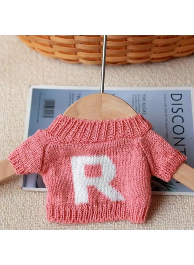 Cotton Doll Clothing And Retail Cute Dress Lolita Maid Cute Fresh Princess Skirt-Specifications:20cm Doll Clothes -Color:Pink R Logo Sweater  - Image 1