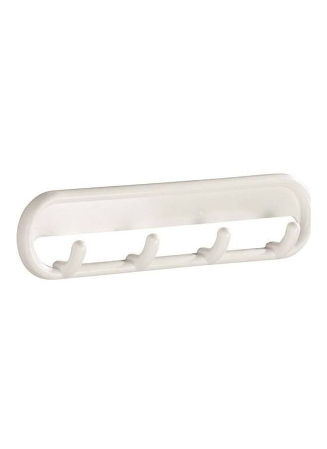InterDesign 4-Hook Adhesive Key Rack White 