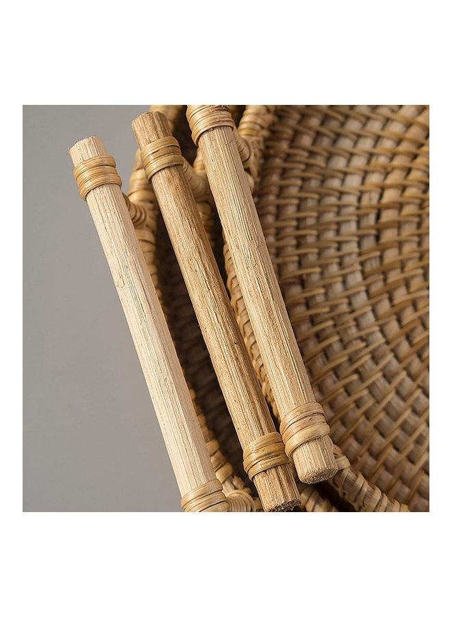 Loquat Round Woven Serving Tray with Handles Brown 24 x 6cm - Image 5