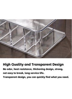 Teuuea 2 Pieces Charger Cable Organizer Storage Box, Clear Data Cable Cord Case with Lid, 8 Compartments Grids, Home Office Desk Transparent Electronics Cable Holder with 20PCS Cable Straps (27*9.5*6CM)  - Image 4