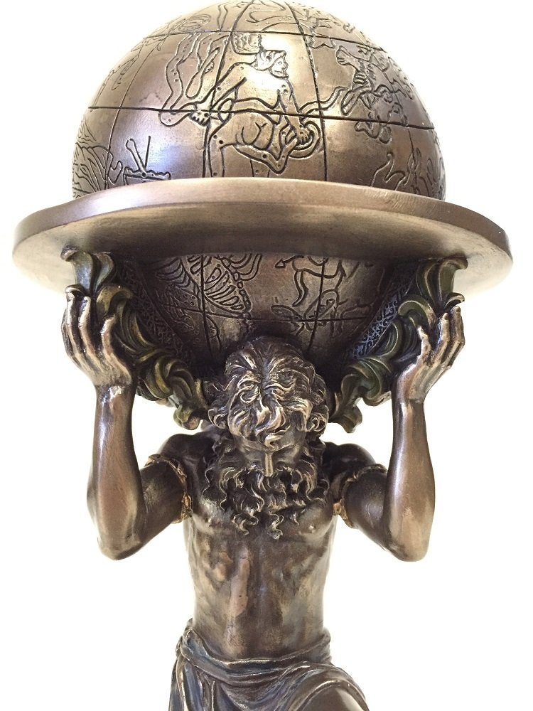Veronese Design 9 Inch Greek Titan Atlas Carrying The World Statue Cold Cast Resin Antique Bronze Finish - Image 5