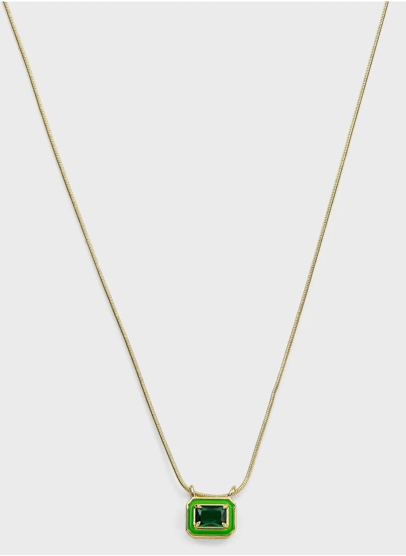 LUV AJ Bezel Pendant Long Necklaces