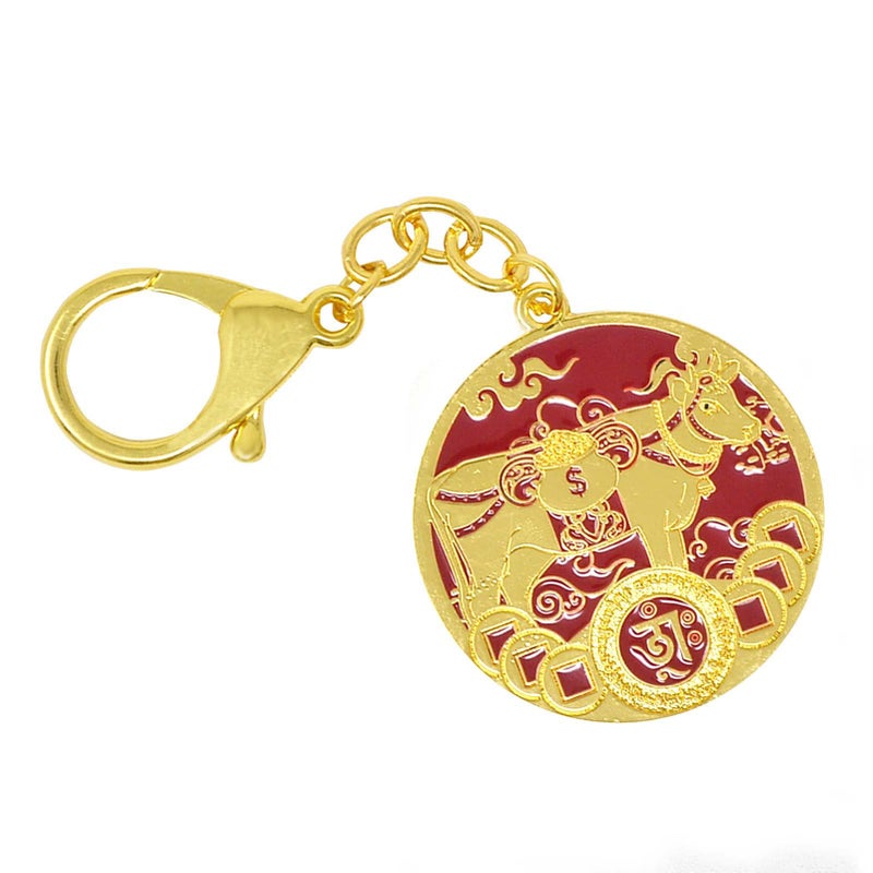 Fengshuibringluck Feng Shui Sacred Resource Cow Bring Wealth Amulet Keychain  10.4*4.5Cm/4*1.7In - Image 4