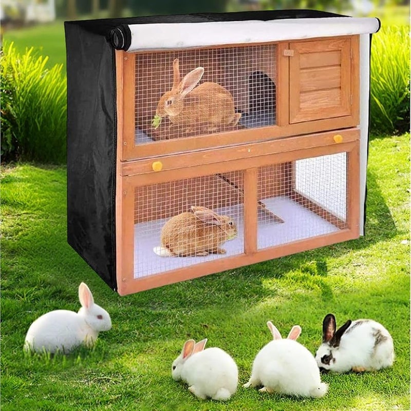 Oxford Cloth Rabbit Hutch Cover With Zipper For Winter Protection Garden Patio - Image 4