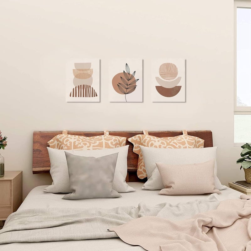 KBKBART Minimalist Boho Wall Art Set of 3, Mid-Century Modern Wall Art, Bathroom, Office (12"x16") - Image 3