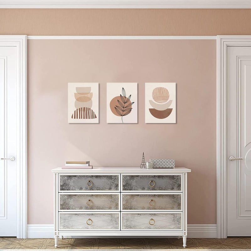 KBKBART Minimalist Boho Wall Art Set of 3, Mid-Century Modern Wall Art, Bathroom, Office (12"x16") - Image 4