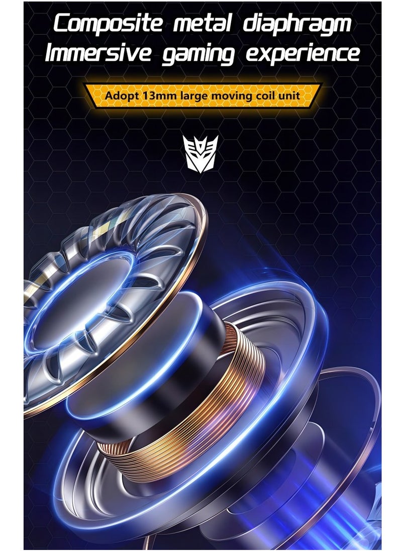 Transformers TF-T01 TWS Bluetooth Wireless Headset Low Latency Smart Touch Bluetooth 5.3 Optimus Prime Blue