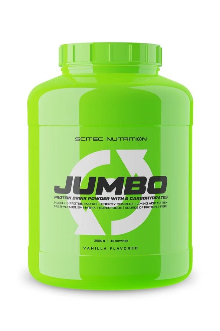 Scitec Jumbo Protein Drink Powder With 6 Carbohydrates, Vanilla Flavored, 16 Servings - Image 1