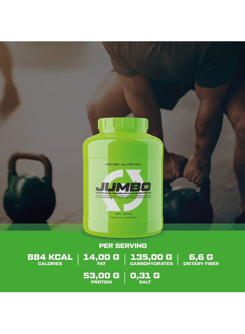 Scitec Jumbo Protein Drink Powder With 6 Carbohydrates, Vanilla Flavored, 16 Servings - Image 2