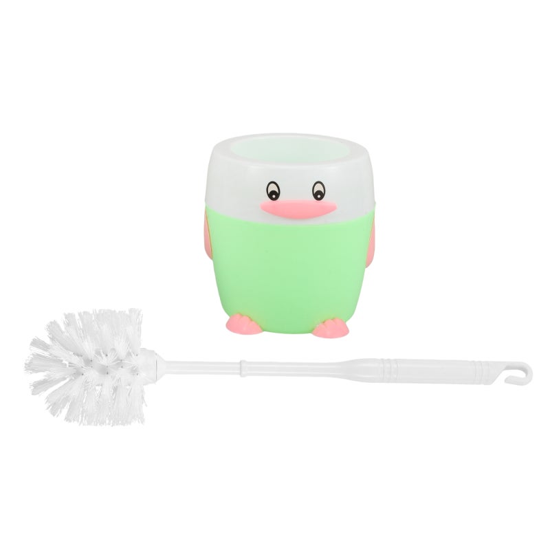 🚽 طقم فرشاة مرحاض بشكل كرتوني لطيف مع حاملة للفرشاة للحمام لون عشوائي - Image 1