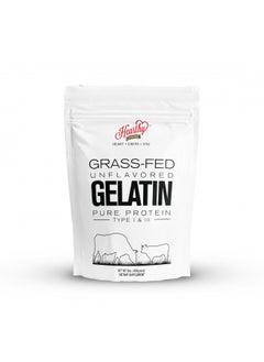 Hearthy Foods Beef Gelatin Powder Unflavored Gelatin Powder for Women and Men | Keto and Paleo Friendly Pure Protein Type 1 & 3, Grass-Fed Halal Certified, Non-GMO, Kosher Gelatin | 16 oz. 454g