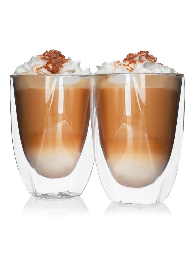 NIBEMINENT Set of 2 Double Wall Coffee Mugs multicolour 350millimeter - Image 1