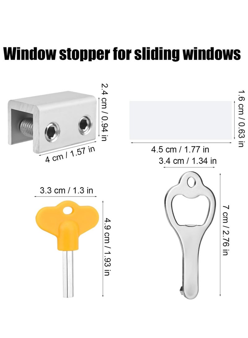 Relex Window Locks, 4 Sets Sliding Window Locks With Key for Vertical & Horizontal Sliding Windows Doors, Easy to Install, Adjustable Security Window Lock for Patio Bedroom Home and Office (Silver) - Image 2