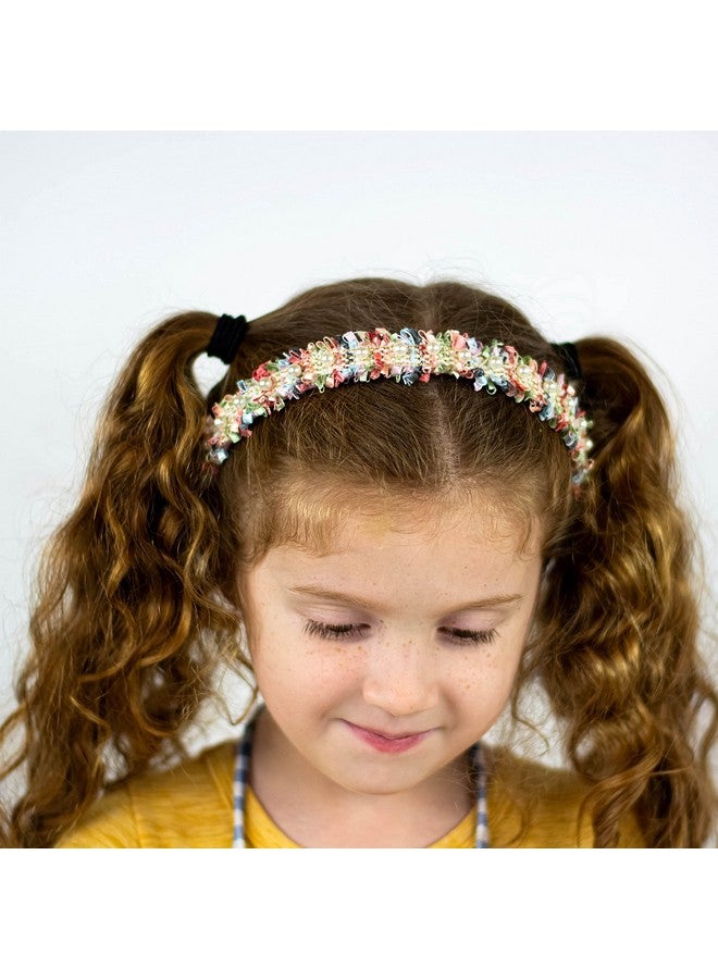 FROG SAC FROG SAC 2 Beaded Headbands for Girls, Pink Pearl Bead Hair Bands for Kids, Cute Fashion Girl Headband Hair Accessories, Confetti Hairbands for Children, Easter Basket Fillers Stocking Stuffers - Image 3