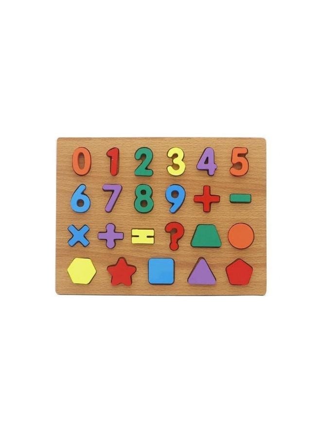 Dark number matching board 9-0 arithmetic operations + geometric shapes 