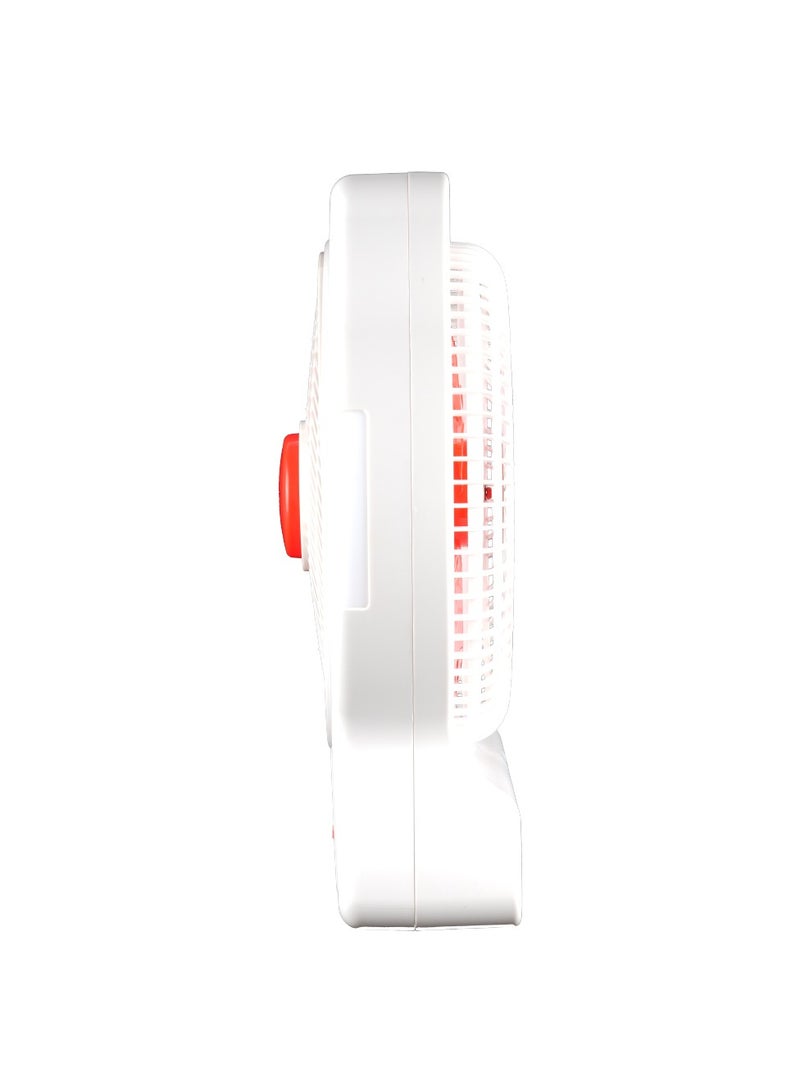 AFRA Portable Compact Fan, 6V, Rechargeable, Adjustable, Wide Angle Coverage, LED Night Light, USB Ports, Power Saving, Overcharge Protection, AF-2301RECF, With 2 Year Warranty AF-2301RECF Red/White - Image 4