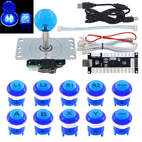 SJ@JX Arcade Game LED DIY Kit Mechanical Keyboard Switch Arcade LED Button LED Joystick Controller Zero Delay USB Encoder for PC MAME Retropie JAMMA - Image 1