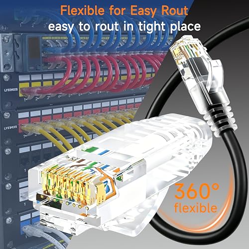 Lysymixs Cat6 Ethernet Patch Cable 0.5 ft (10 Pack), Cat6 Patch Cable for Data Centers, Cat 6 Patch Cable 10G, Network Patch Cables for Home and Enterprise Network -Black - Image 3