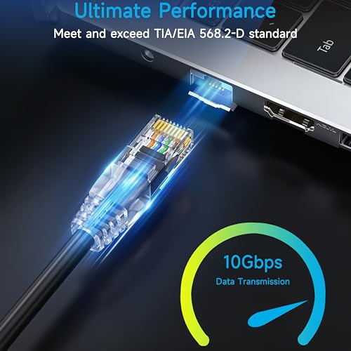 Lysymixs Cat6 Ethernet Patch Cable 0.5 ft (10 Pack), Cat6 Patch Cable for Data Centers, Cat 6 Patch Cable 10G, Network Patch Cables for Home and Enterprise Network -Black - Image 2