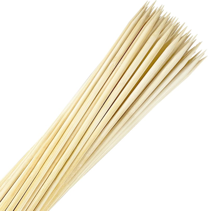 CrazyTerra Bamboo Smores Sticks (50 Pcs), 17.5" Marshmallow Roasting Sticks for Fire Pit, 5mm Heavy Duty Wooden Skewers for Smore Hot Dog Barbecue Thick Sticks for Campfire Grilling Camping Bonfire - Image 1