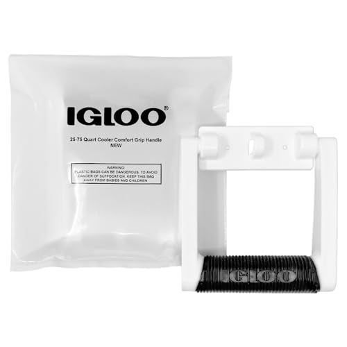 Igloo Premium Comfort Rubber Grip Swing-Up Handle, 25-75 Qt Coolers, White (1 Handle) - Image 1
