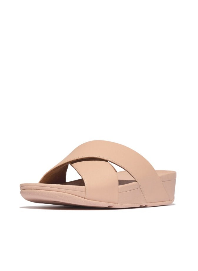 FitFlop 049-831 Fitflop Ladies Sandals Lulu Cross Slide Sandals - Leather - Sandy Beige K04-C13 Beige  - Image 1