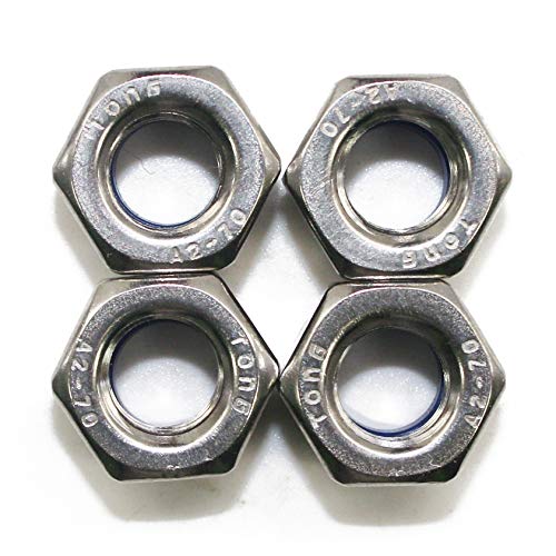 Fullerkreg M6 x 1mm DIN985 Self-Locking Nylon Insert Hex Lock Nuts,Stainless Steel A2-70/304/18-8，Plain Finish,Quantity 100pcs - Image 3