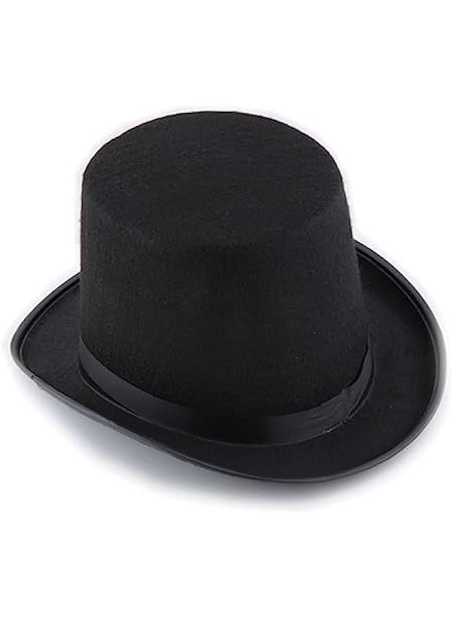 Black Top Hat 2pcs Hats in Bulk Negras Para Hombres Black Outfit Birthday Hat Felt Plastic Magician Hats Props Party Felt Crafts Clothing Apparel Women's Cosplay Mens Top Hats - Image 3