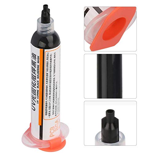 Ashata 753 Solder Mask Ink, 2 Pcs Black + Green PCB UV Curing Solder Mask Ink, UV Curable Solder Mask Soldering PCB BGA Repair Paint, PCB Solder Resist Ink - Image 4