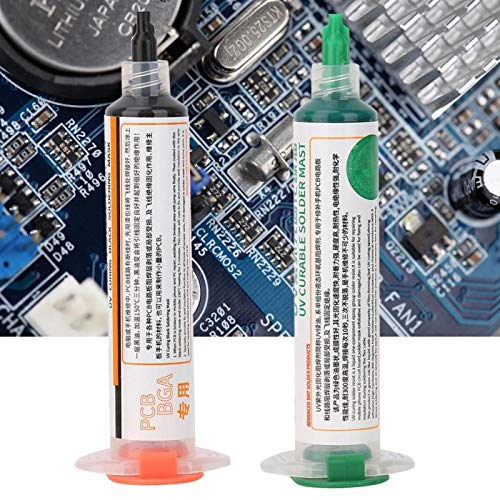 Ashata 753 Solder Mask Ink, 2 Pcs Black + Green PCB UV Curing Solder Mask Ink, UV Curable Solder Mask Soldering PCB BGA Repair Paint, PCB Solder Resist Ink - Image 3
