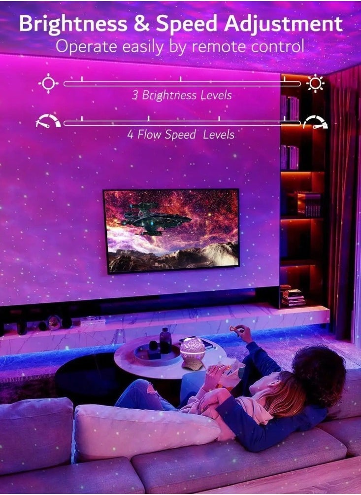 TIGER Galaxy Projector For Bedroom Star Projector Galaxy Light Egg Projector For Kids & Adults Night Light Table Lamp With Bluetooth Speaker And Remote Control 14 Light Effects And 19 White Noise - Image 5