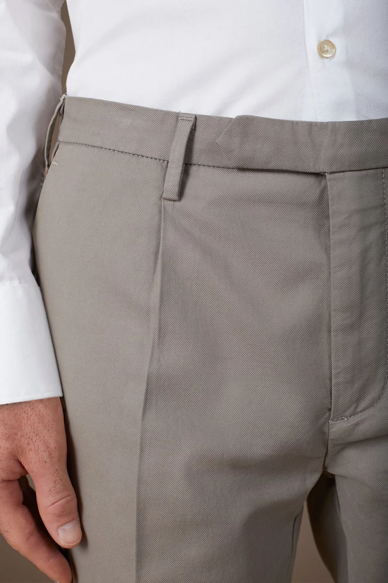 Doppelganger Beige Classic regular fit twill trousers for men - Beige for Men | Best Price UAE