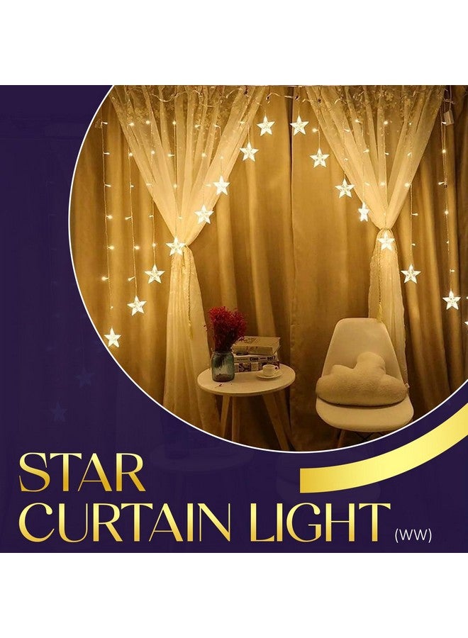 Lexton A Shape 16 Star Curtain Light Decorative LED Lights String Curtain for Diwali, Christmas and Weddings Star Light, Diwali Light, Christmas Light, Romantic Light (Pack of 1, Warm White) - Image 3